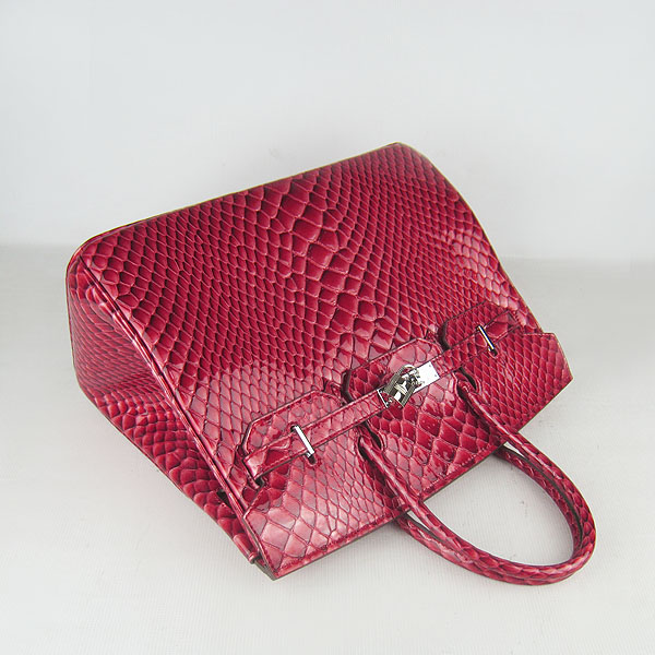 High Quality Fake Hermes Birkin 35CM Fish Veins Leather Bag Red 6089